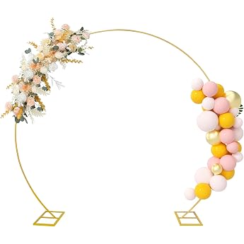 PlusFive 2.5 m round balloon arch gold wedding arch metal balloon arch