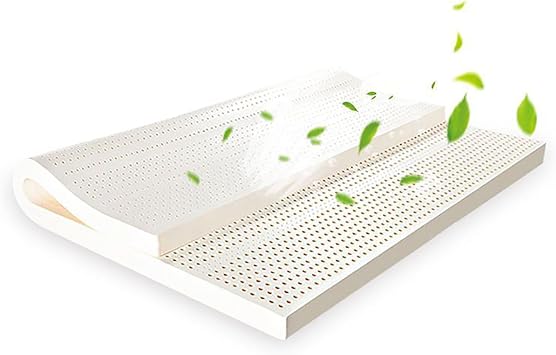 NaKeah Natural Latex Mattresses Massage Single Double Hotel Mattress Family King Queen Twin Full Size - 2/3/4 Inch - Organic Cover Included,7.5cm,180x200cm