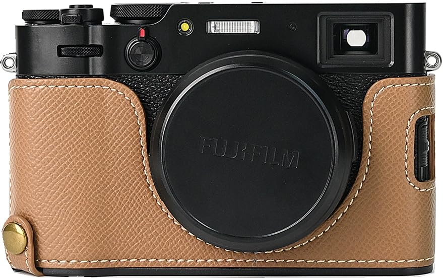 Funda semicuero para cámara Fujifilm X100V color marrón miniatura 1