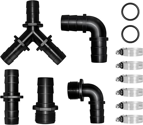 Miniatura 7 de Longrun Adaptador de manguera de aire para estanque de 1 pulgada, accesorios de manguera de aire, manguera de jardín, conector rápido con 4