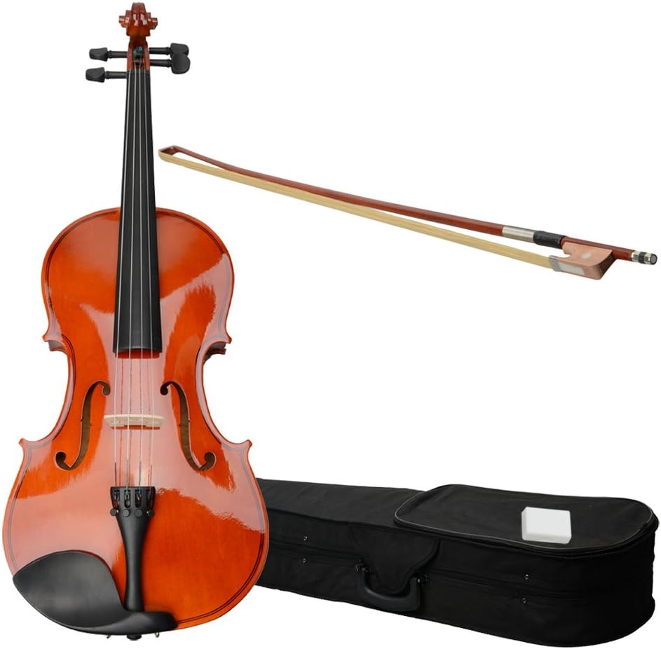 15 Inch Acoustic Viola, Solid Wood Viola with Case, Bow, Rosin, Musical Instrument Viola Set for Adults, Beginners Students