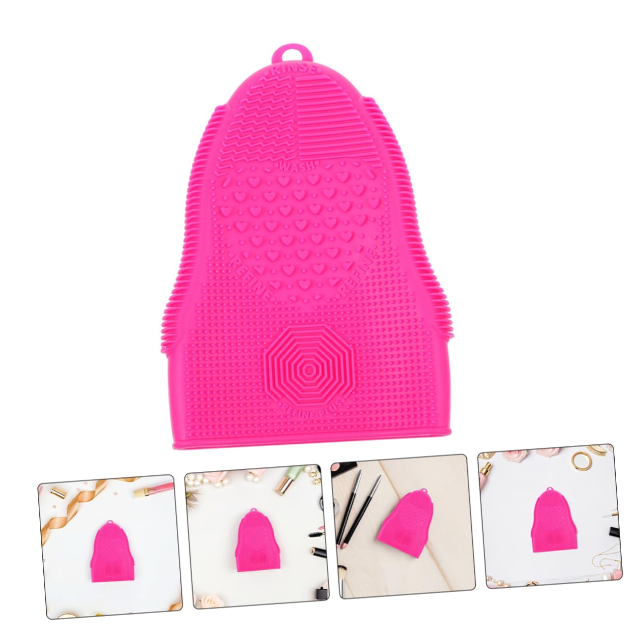 8 Pezzi Tappetino Pulizia Pennelli in Silicone Portatile e Compatto per Detergente Pennelli Cosmetici Multifunzione per Makeup Pittura e Utensili
