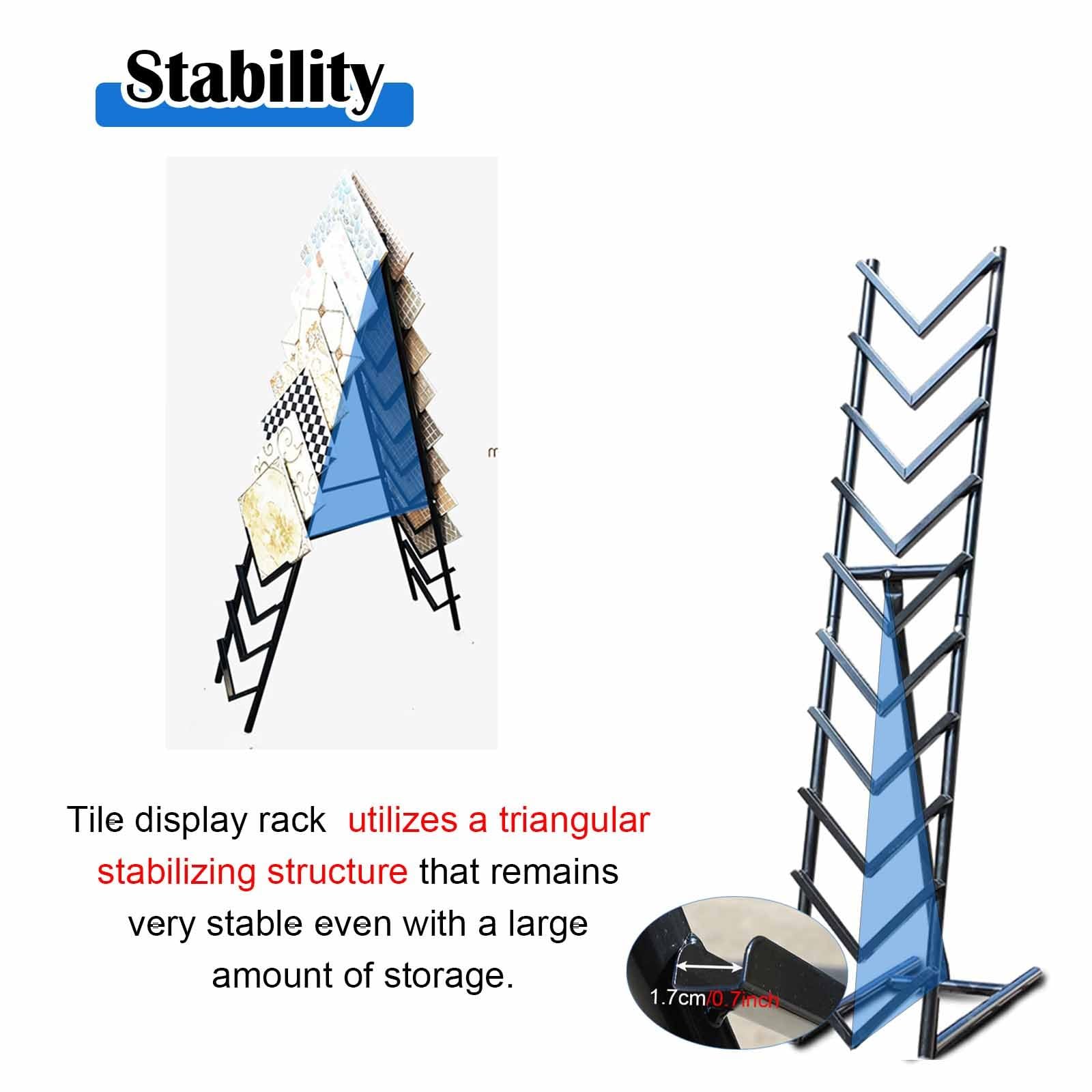 Marmor-, Fliesenregale Hölzerne Teller Display Ständer für 6 8 10 12-Zoll-Muster, Hochbelastbar Stehend Bodenfliese Display-Ständer, Kommerziell Werbetafel Ständer Rahmen für Platz sparen ( Size : Sin