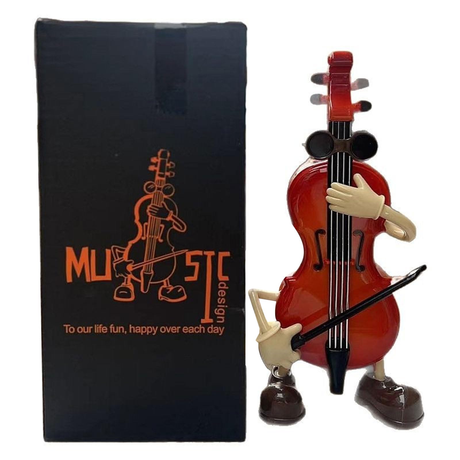 Caja de música para violonchelo con movimiento oscilante y melodías suaves