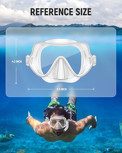 Miniatura 6 de W WSTOO Máscara de esnórquel antivaho antifugas, máscara de buceo panorámica, máscara de natación inastillable de vidrio templado, gafas de natación