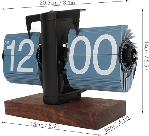 Miniatura 7 de Reloj con tapa vintage, reloj despertador digital, relojes de escritorio de madera, reloj automático abatible de una sola cara con números grandes