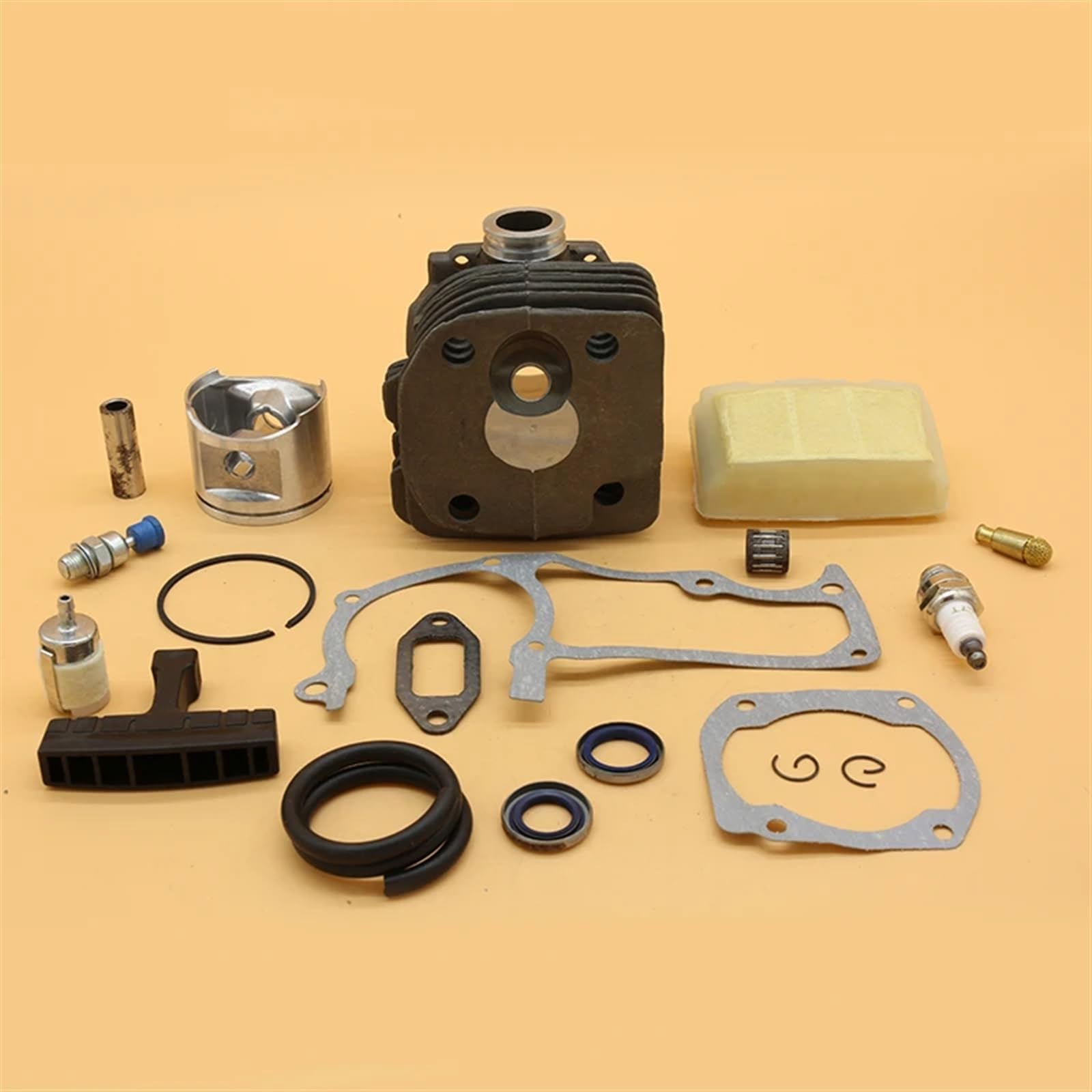 Conjunto de pistón de cilindro de 48/50 mm, filtro de aire, junta de manguera de combustible, kit de bujías, for Husqvarna, 365 372, piezas de repuesto for motosierra de jardín Filtros de aire