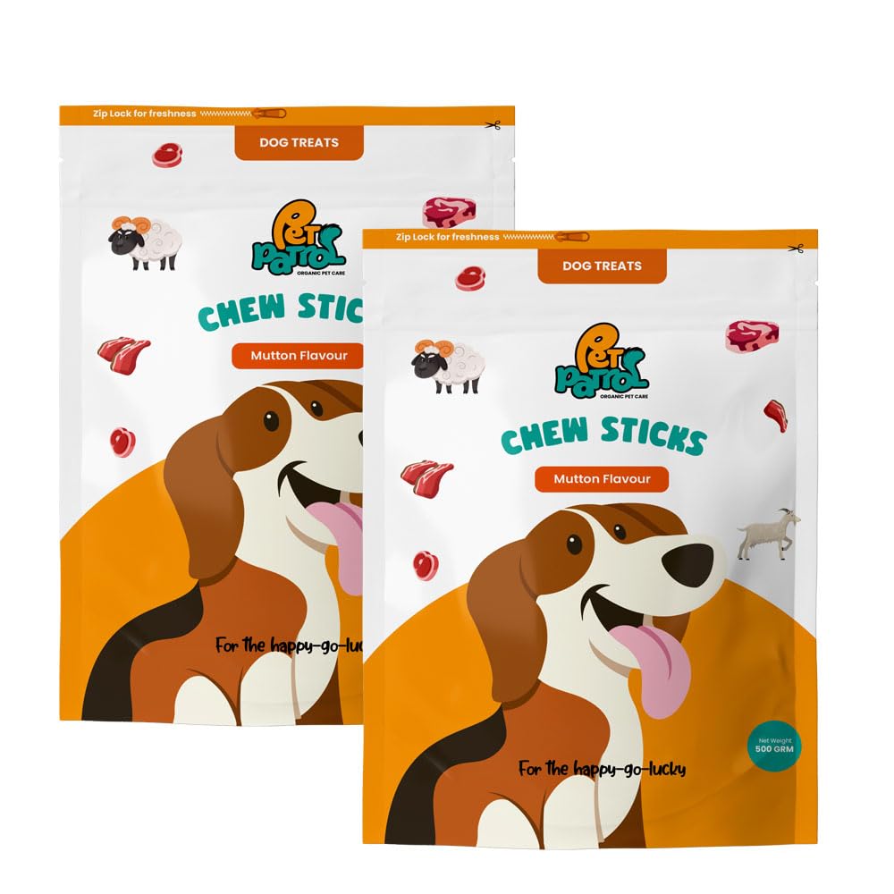 Pet Patrol Chew Sticks Dog Treats for All Life Stage (Adult and Puppy) 500gm Pack (Mutton Pack of 2) (B0CLD5JTQG) Amazon Price History, Amazon Price Tracker
