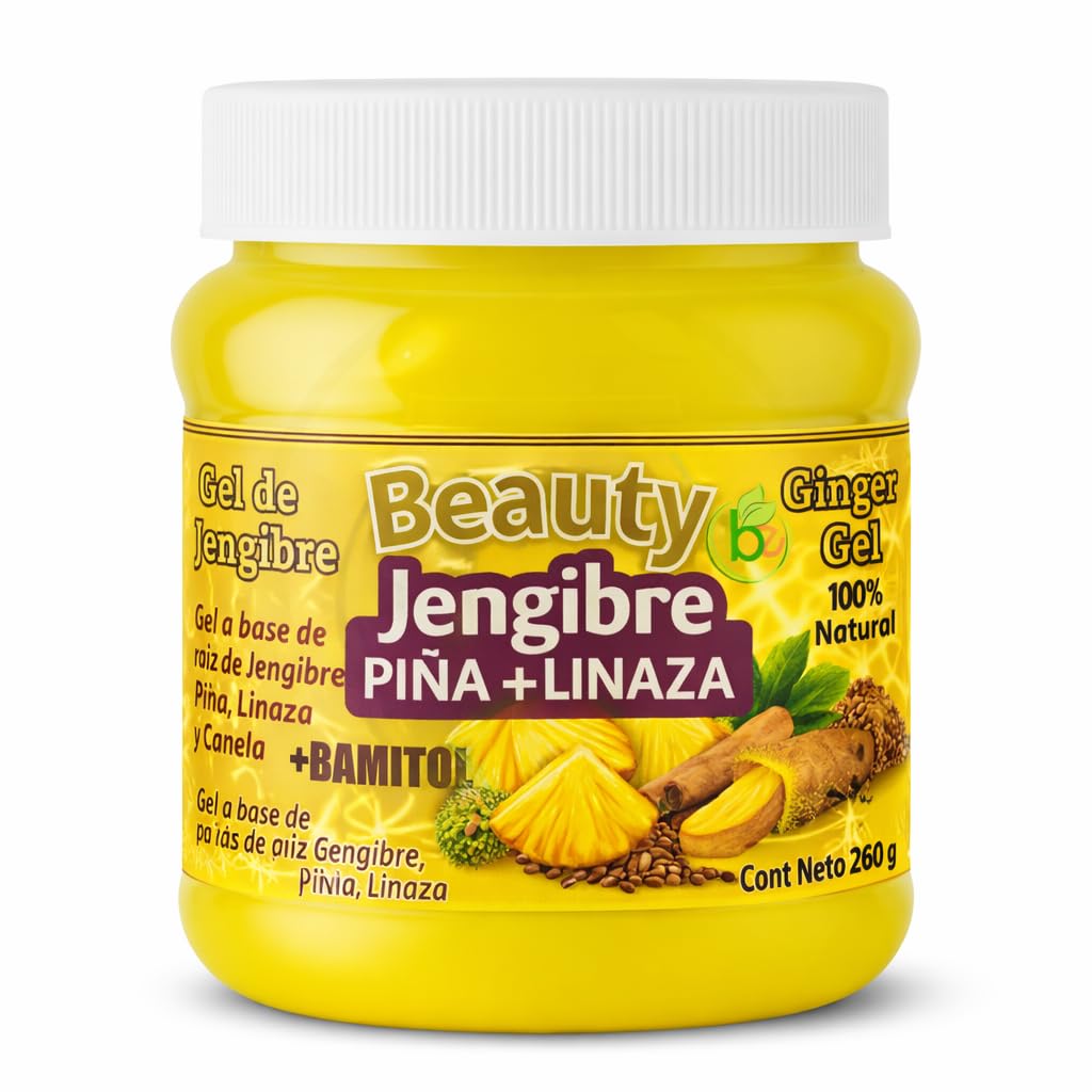 B-Experts Gel De Jengibre, pina, Canela,menta,eucalipto,algas, maracuya, limon, romero, manzana & linaza (Ginger, mint, cinnamon, passion fruit Gel) 100% Natural Hydrating Formula | 250g|Panza