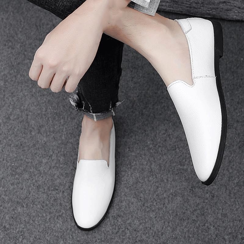 Luxury Men Dress Loafers Shoes Handmade Breathable Bean Shoes Korean Style Slip On Soft Sole Casual Shoes Stylish Low Top Walking2