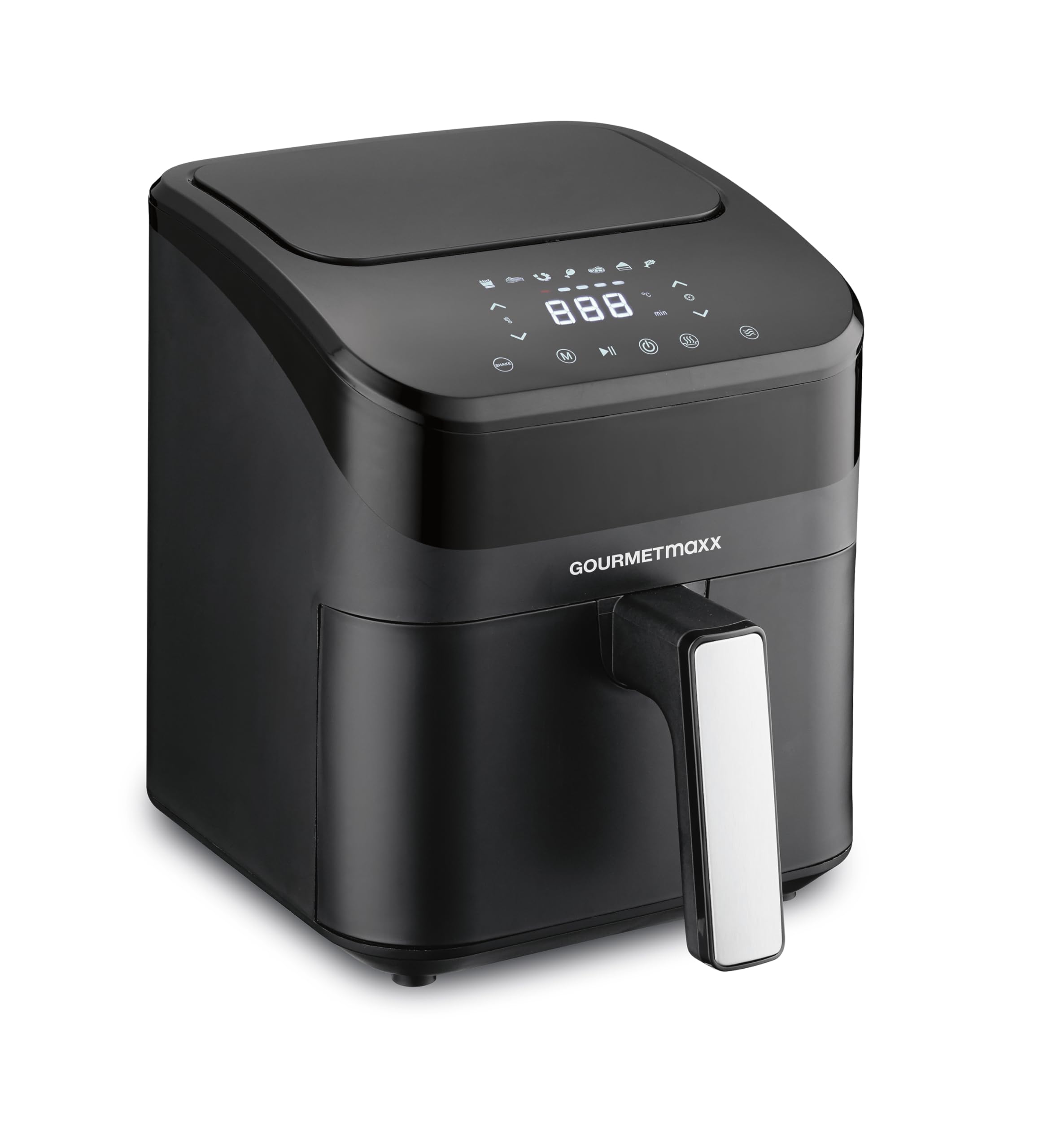 GOURMETmaxx Freidora de aire caliente digital de 4 litros, airfryer con temporizador y pantalla táctil, freidora con funciones y programas versátiles, freidora de ahorro de energía, prácticamente sin