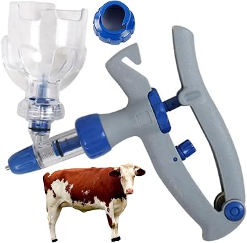 Auto Injector Syringe, Auto Injector Syringe Goat Gun, 5ml Cattle Syringe Gun with Bottle Insertion Continuous Adjustable Accurate Livestock Syringe Gun for Goat Pig Cow, Goat Gun