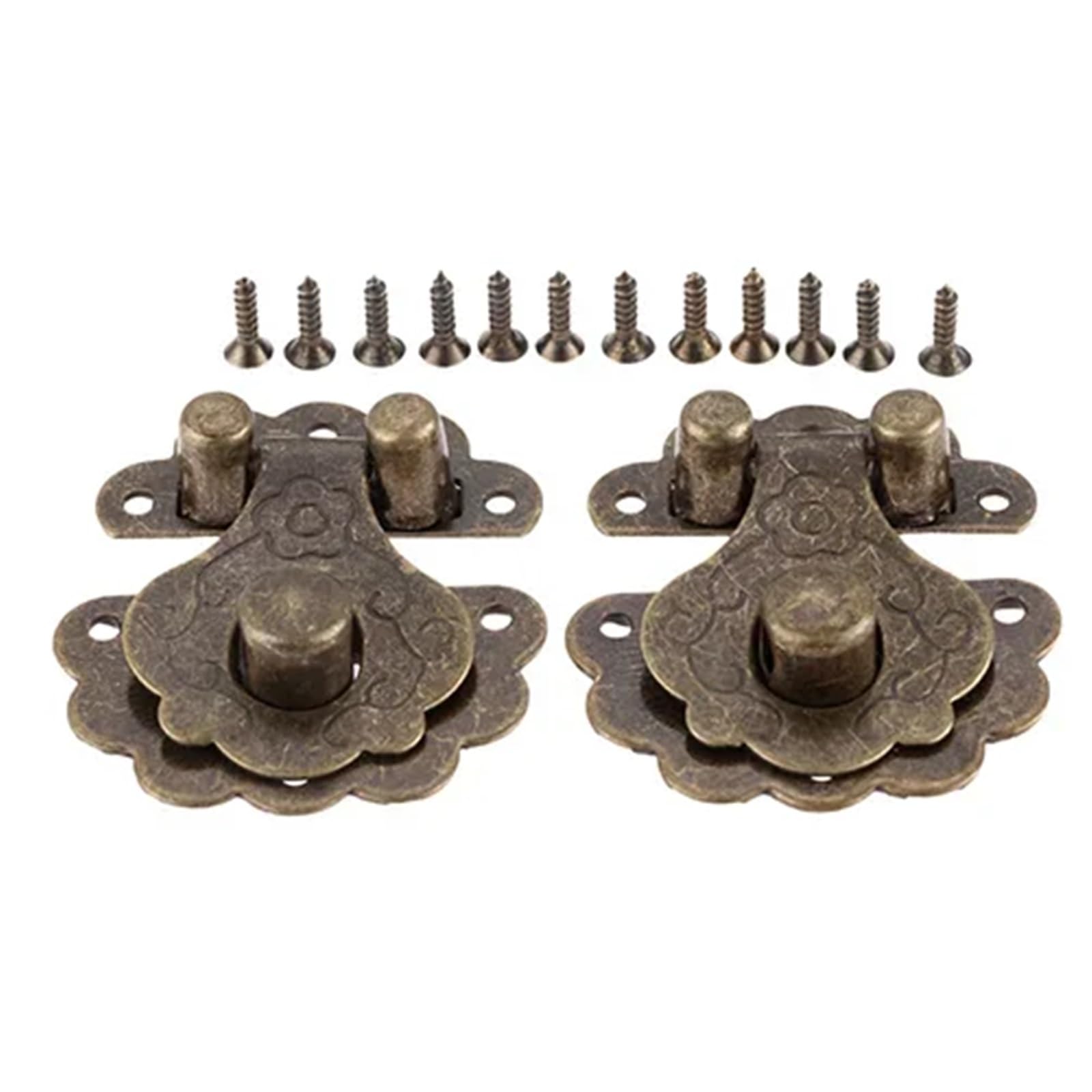 Antique Furniture Lock 40Pcs 40 * 36mm Antique Buckle Latch Hasp for Wooden Wine Box with Lock Buckle Antique Padlock Hardware Bronze/Silver/Gold(Bronze)