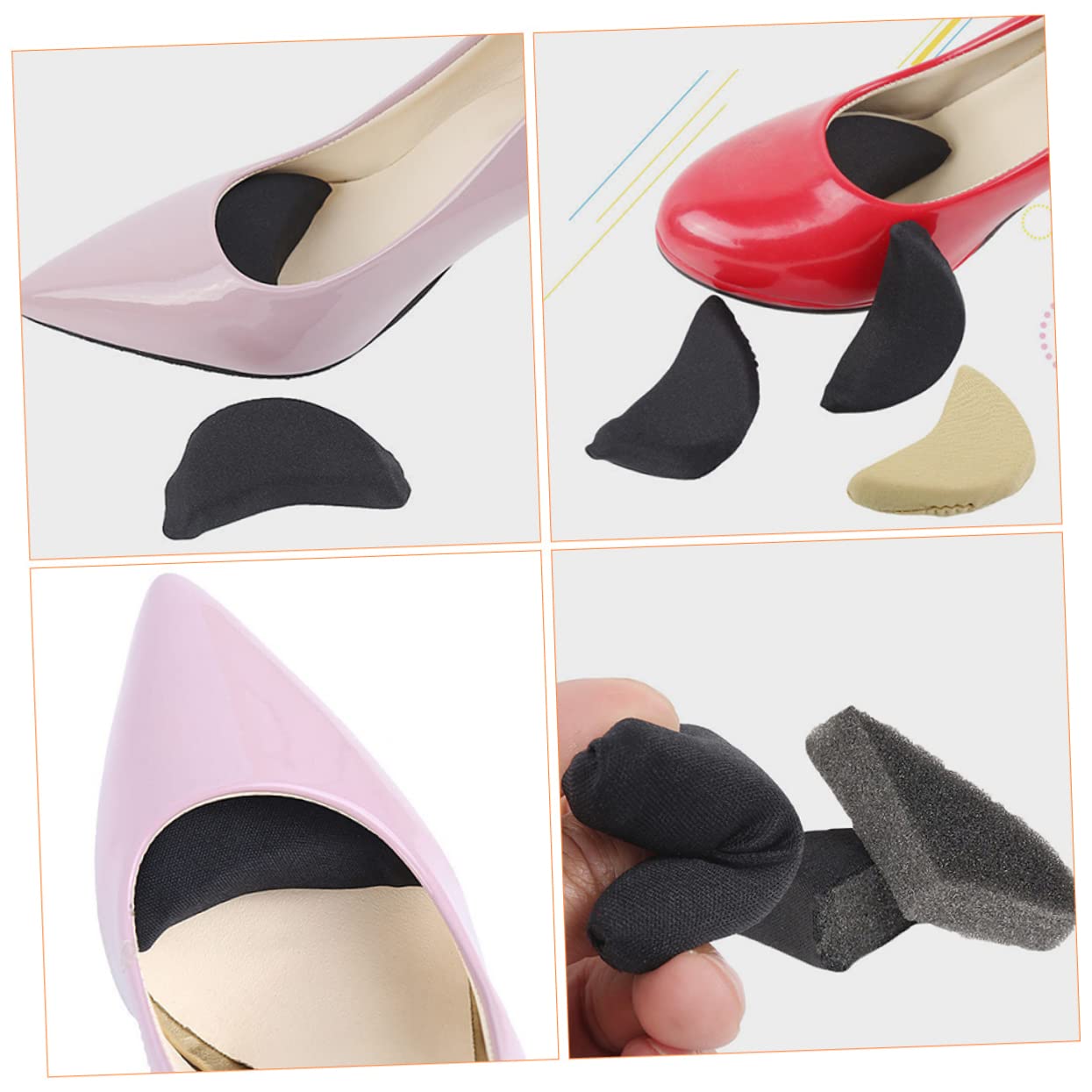Healeved 5 Sätze Hohe Fersenpolster Fersenschutz Schwamm Ferseneinlagen Für Damen Lidschatten Füllstoffe Sohlen Schuhzubehör Für Damen Liner Schwämme Ballen Gestrickte Baumwolle 6 Paare * 5