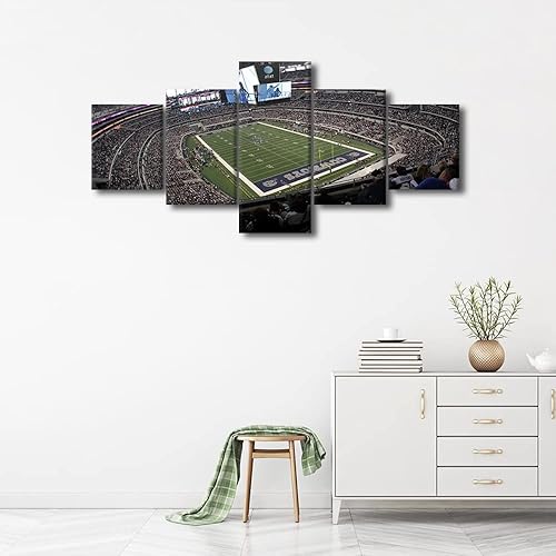 Vista 508 de Cuadros de estadios deportivos de fútbol americano de Minnesota, cuadros de vikingos, 5 paneles, lienzo para pared, arte de pared del estadio