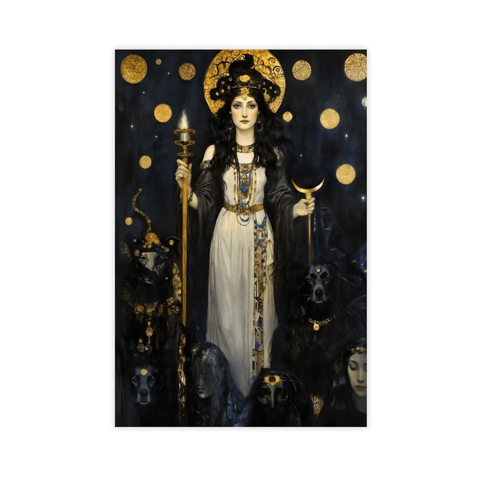 Goddess Hekate Canvas Canvas Poster Wall Art Print Picture Paintings 12x18inch(30x45cm)