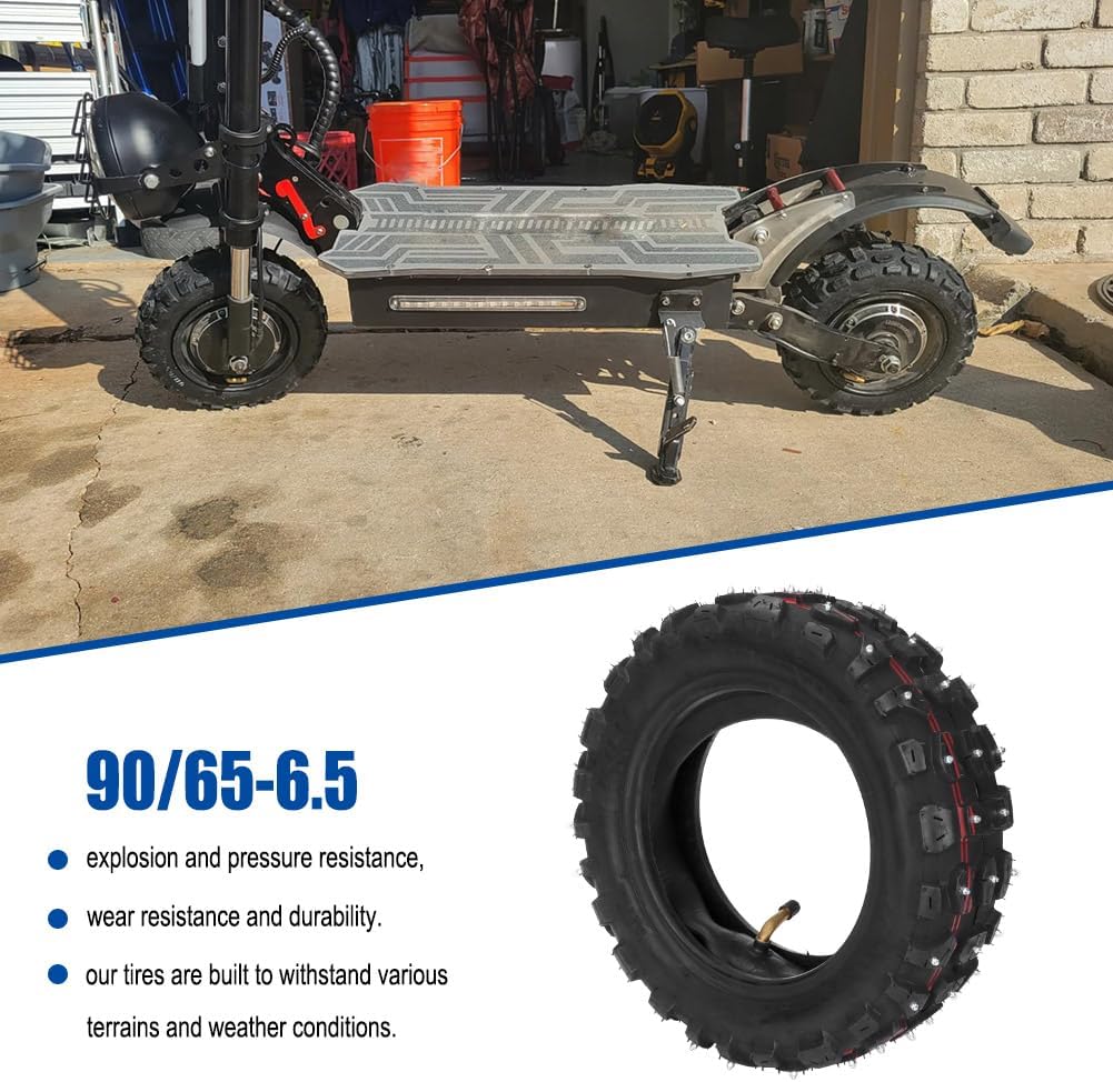 90/65-6.5 Snow Scooter Tire with Inner tube Electric Tire 11 inch Electric Scooter tire Wear-Resistant Thickened Explosion-Proof for Winter for Electric Scooter Mini Pocket Dirt Pit Bike