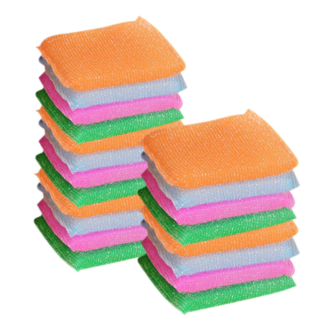 HEALLILY 20pcs Natural Sponges for Dishes Dish Scrubbers for Cleaning Non Scratch Pot Scrubber Sponge Set Random Color