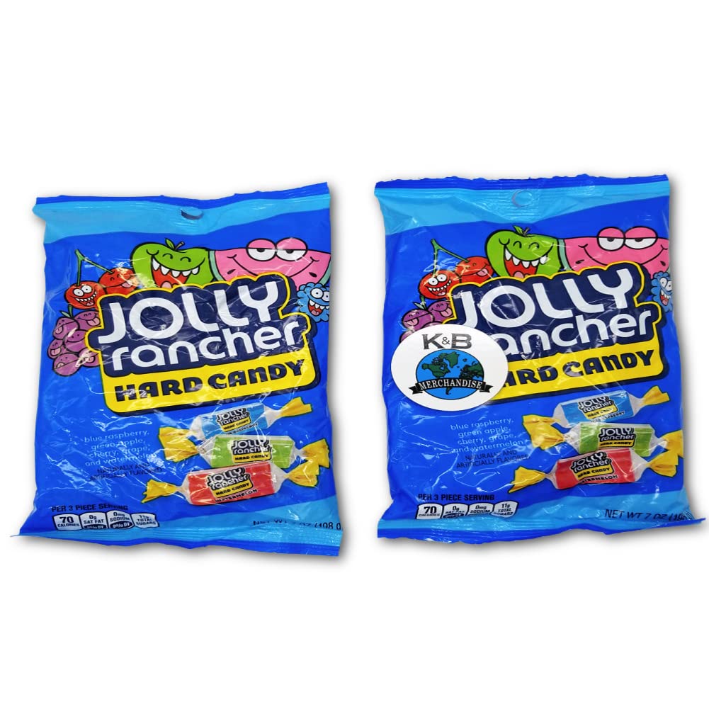 Assorted Jolly Rancher Hard Candy Variety Pack, (2 Packs) Choose your favorite flavor and enjoy each treat. Guaranteed Freshness and Quality. K&B Merchandise Magnet is included with each Order