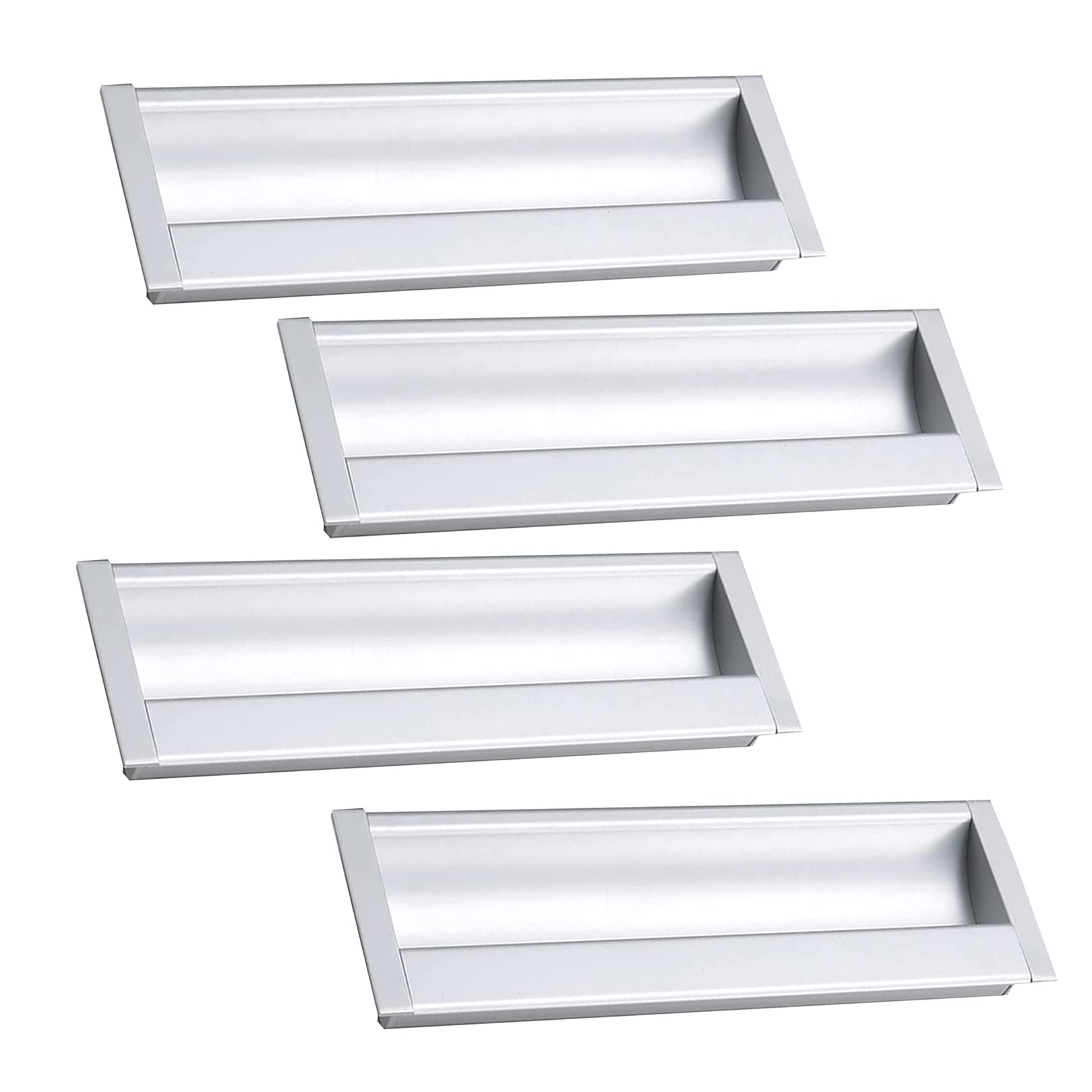 Poignée cachée pour tiroir argent encastrable de 128mm avec vis