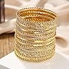RINTOLER 19Pcs Gold Bangle Bracelets Set for Women - Multi Layered Stackable Textured Bracelets Womens Bangle Bracelets Boho Jewelrys for Women. (RTL-BG-SETa002) #5