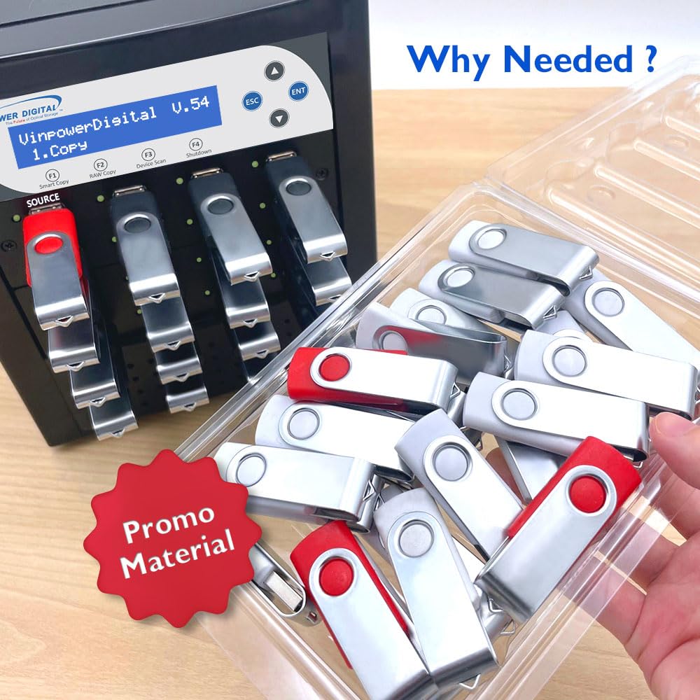 Vinpower Compact USB 1 a 15 Multi Pen Drive Tarjeta de memoria USB Duplicadora/copiadora con duplicación asíncrona