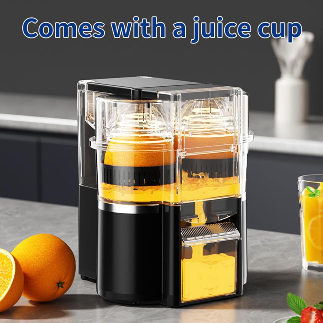 Exprimidor de Naranjas Eléctrico de Doble Cabezal, Exprimidor de Cítricos con Cable de Alimentación y Cepillo de Limpieza para Cocina Doméstica. B