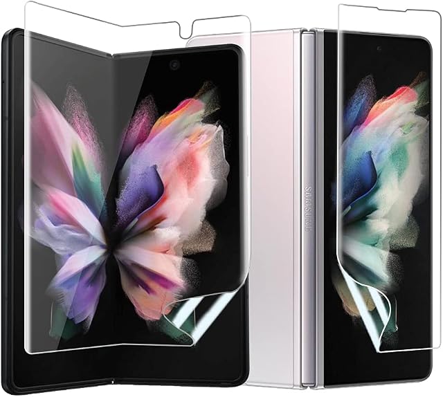 FiiMoo Screen Protector Compatible with Samsung Galaxy Z Fold 3 5G, [Fingerprint Recognition] [Case Friendly] [Full Coverage], TPU Ultra HD Soft Film for Galaxy Z Fold 3 5G