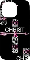 Vista 21 de Breast Cancer Phone Cases Women Philippians 4:13 Pink Cancer Case for iPhone 17