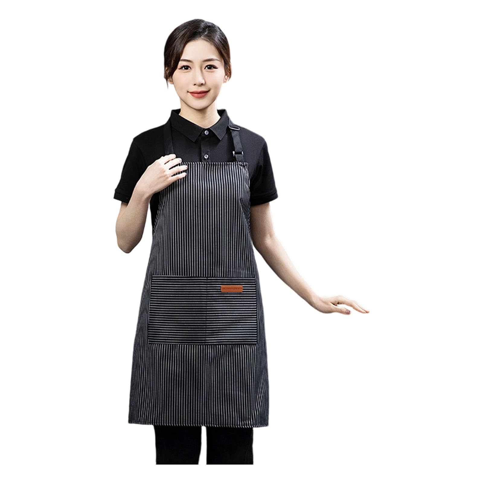 Jazuaiao Striped Polycotton Apron Breathable Adjustable Kitchen for Cooking Baking and Household Cleaning Tasks Stain Resistantes Cotton