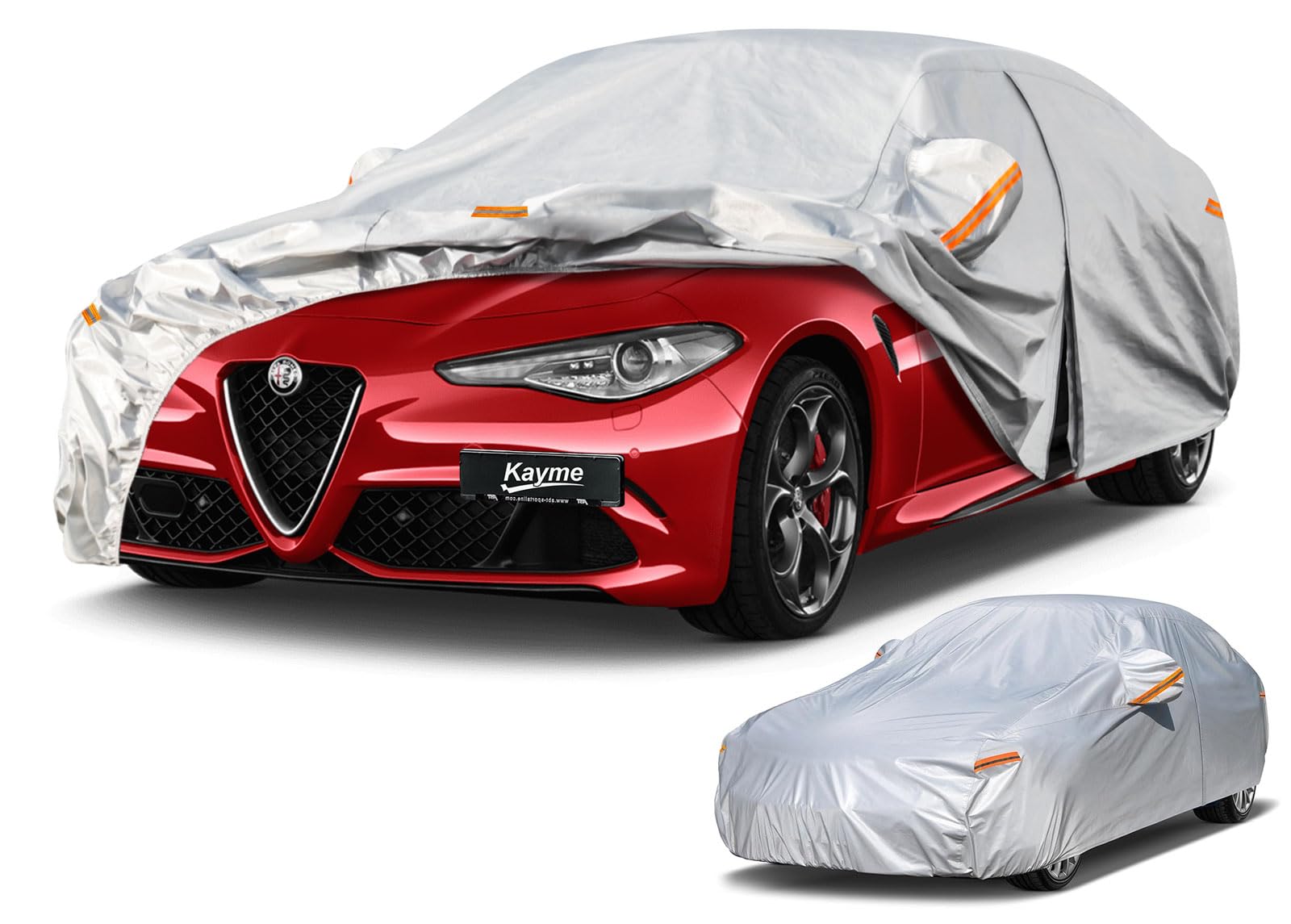 Kayme Funda Coche Exterior, Compatibles con Audi A5 (2009-2025), Cubierta para Coche Impermeable Transpirable Anti-UV Antipolvo de 6 Capas, Cubre Coche con Cremallera y Forro de Algodón. — view 20