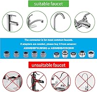 Vista 6 de WINGSOL WINGSOL Conector/palanca/desviador para filtro de agua de montaje en grifo, rotación de 360°, compatible con todos los filtros de grifo