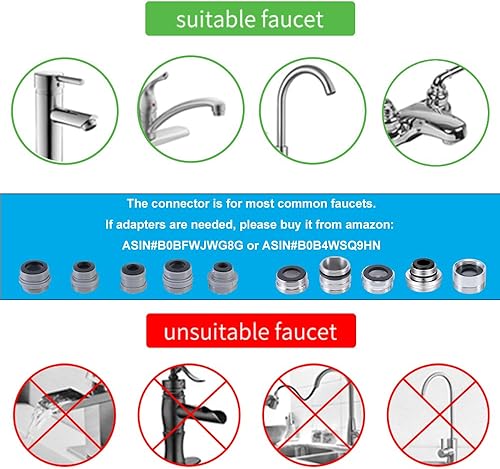 Miniatura 7 de WINGSOL Conectorpalancadesviador para filtro de agua de montaje en grifo, rotación de 360, compatible con todos los filtros de grifo de rotación de