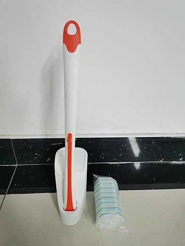 Miniatura 7 de JEHONN Varita limpiadora desechable para inodoro con 40 recambios de limpiador, mango largo montado en la pared, juego de soporte compacto para