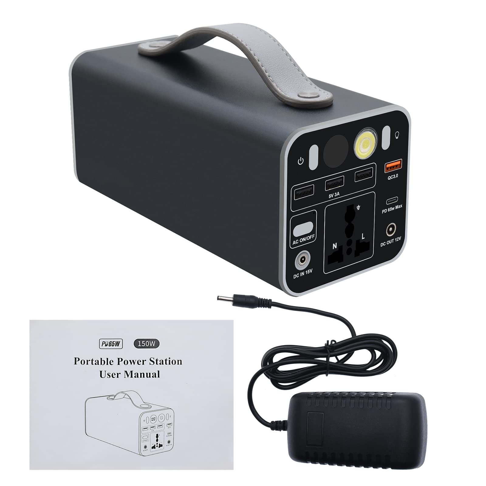 KAOLALI Przenośna stacja zasilająca 180 W, 166,5 Wh/42000 mAh, przenośna stacja zasilająca z generatorami wyjściowymi AC 220 V/50 Hz, do użytku na zewnątrz, na kemping, w podróży