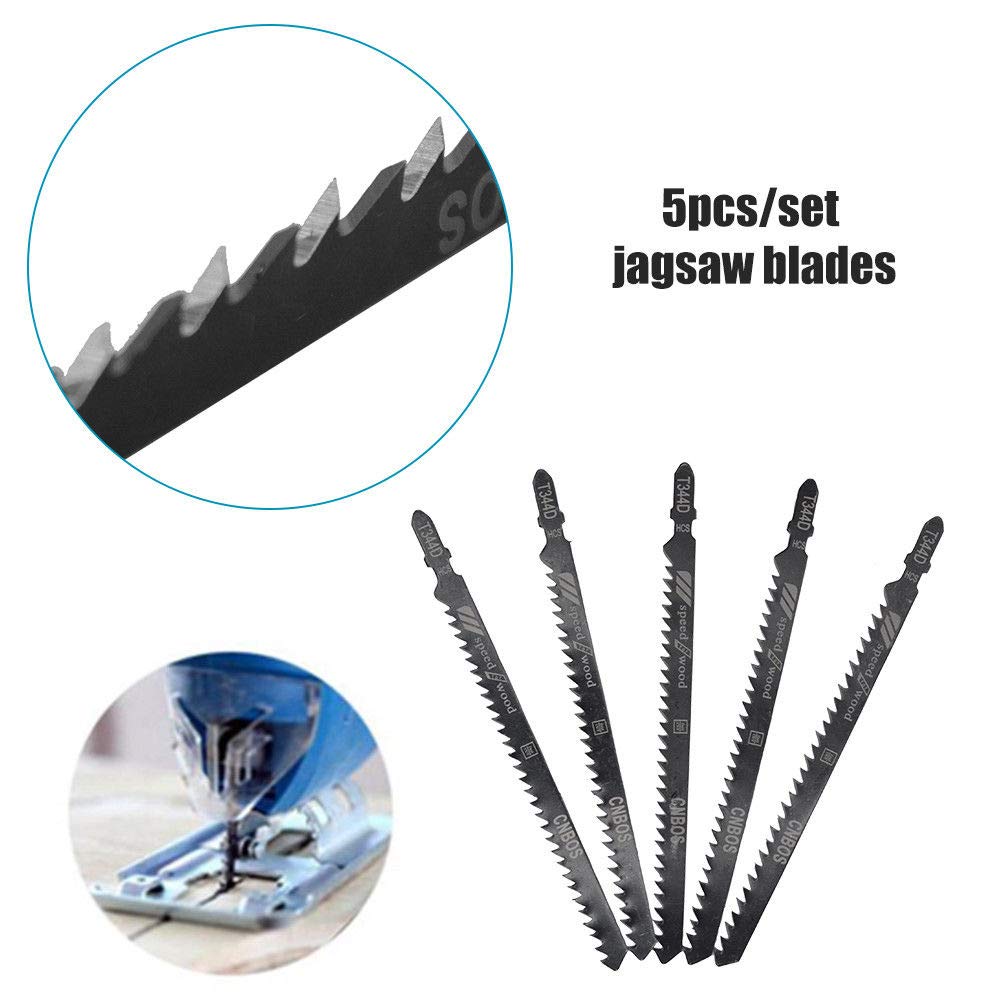 Set Di 5 Lame Per Seghetto Alternativo T344D - Codolo A T, Per Legno, Metallo, PVC - Compatibili Con Bosch, Dewalt, Makita E Altri