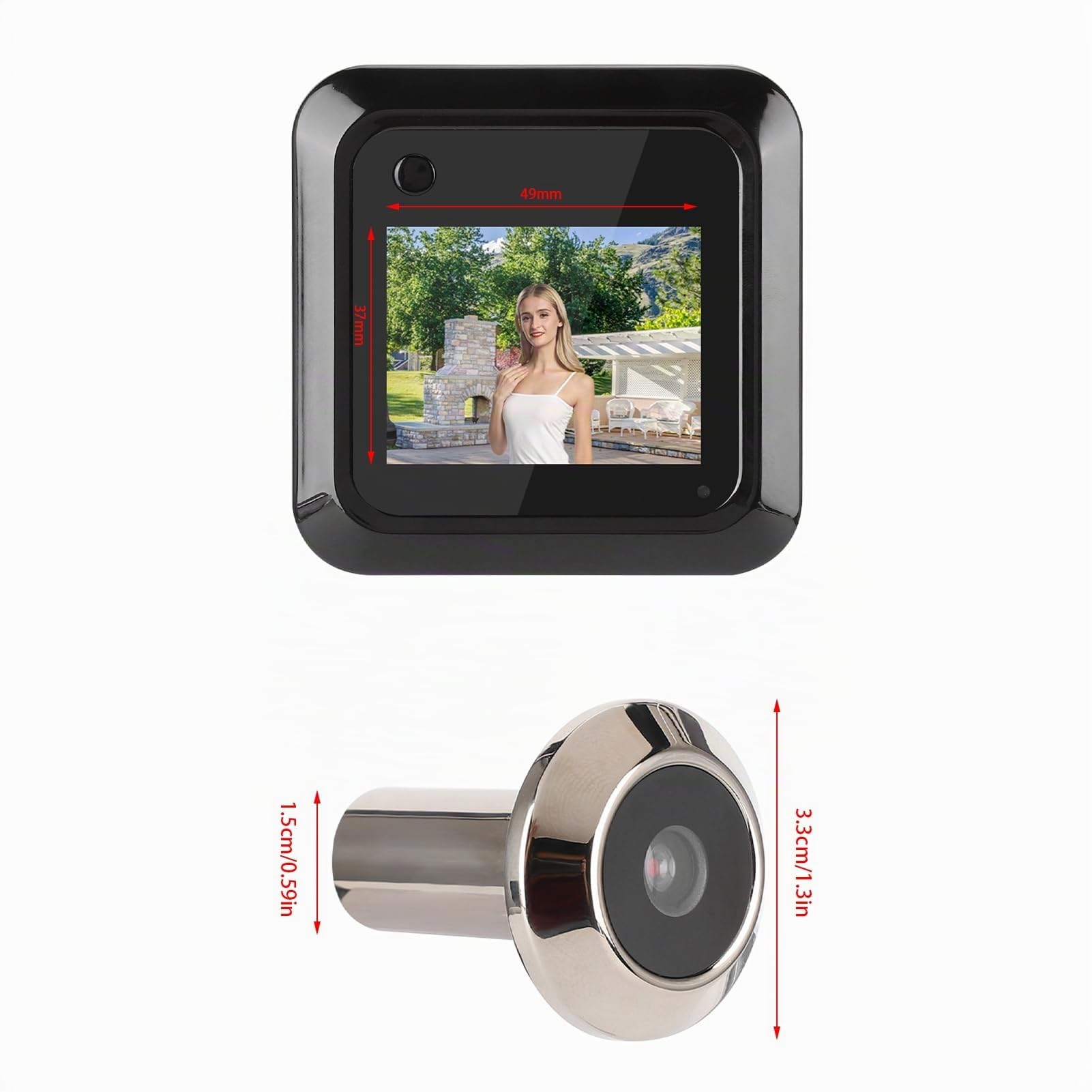 Visionneuse de Porte Intelligente 2,4 Pouces Écran LCD TFT 0,3 MP Caméra Grand Angle 95 ° Enregistrement Photo Écran à Cristaux Liquides TFT 2,4 Pouces Affichage 2,4 95 °