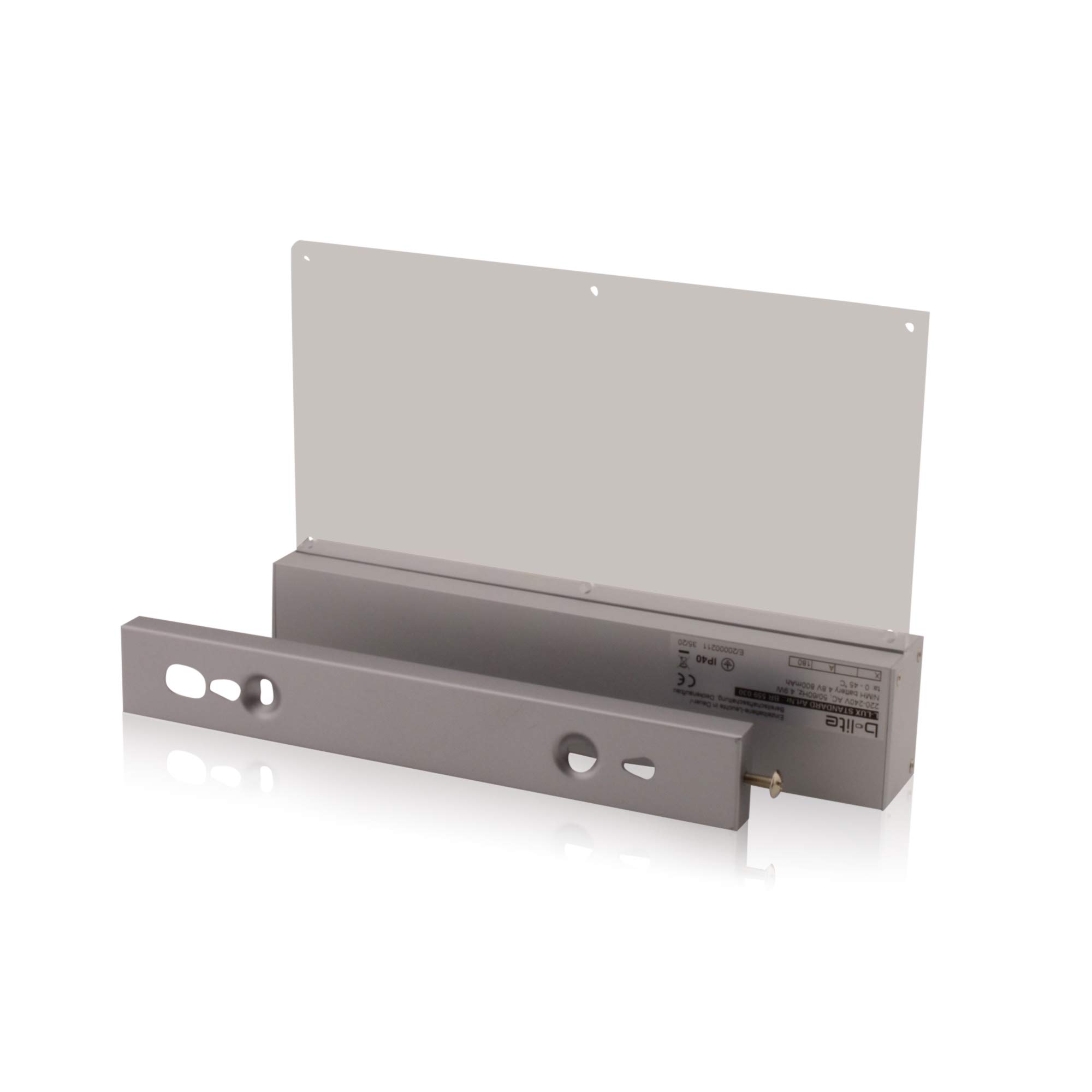 intratec 100% Shopping Luz de emergencia señal de escape luminaria de protección contra incendios salida, LED, IP40 con batería, aluminio apto para montaje colgante, 3h, incl. juego de pictogramas