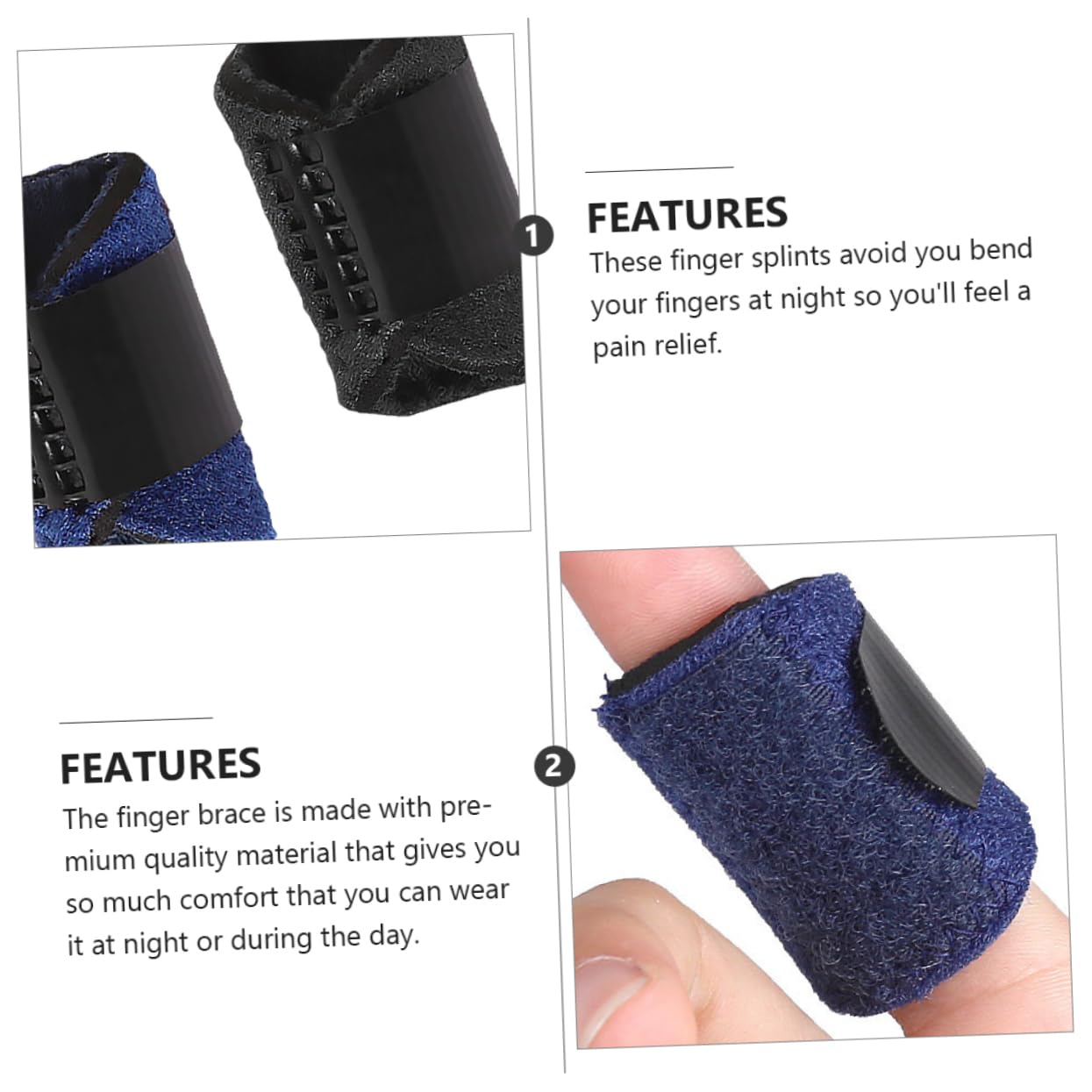 WOFASHPURET 2Pcs Fixed Brace Support Splint with Bar for Bending Blue Black for Relief and Stabilization