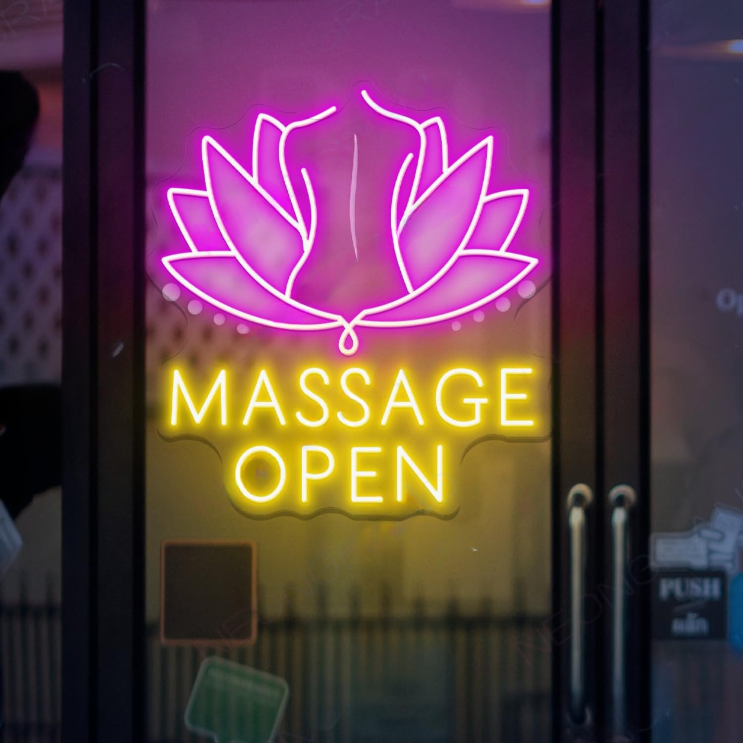 Massage Open LED 3D Engraved Neon Sign USB Adjustable Brightness Living Room Bars Barbers Pub Wedding Party Salon Gatherings Gaming Room Man Cave Christmas Art Wall Decor