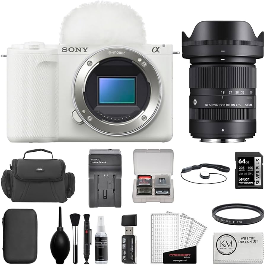 SONY ZV-E10 ホワイト SIGUMA ARTレンズ付き Sony ZV-E10 II Mirrorless Camera (White)