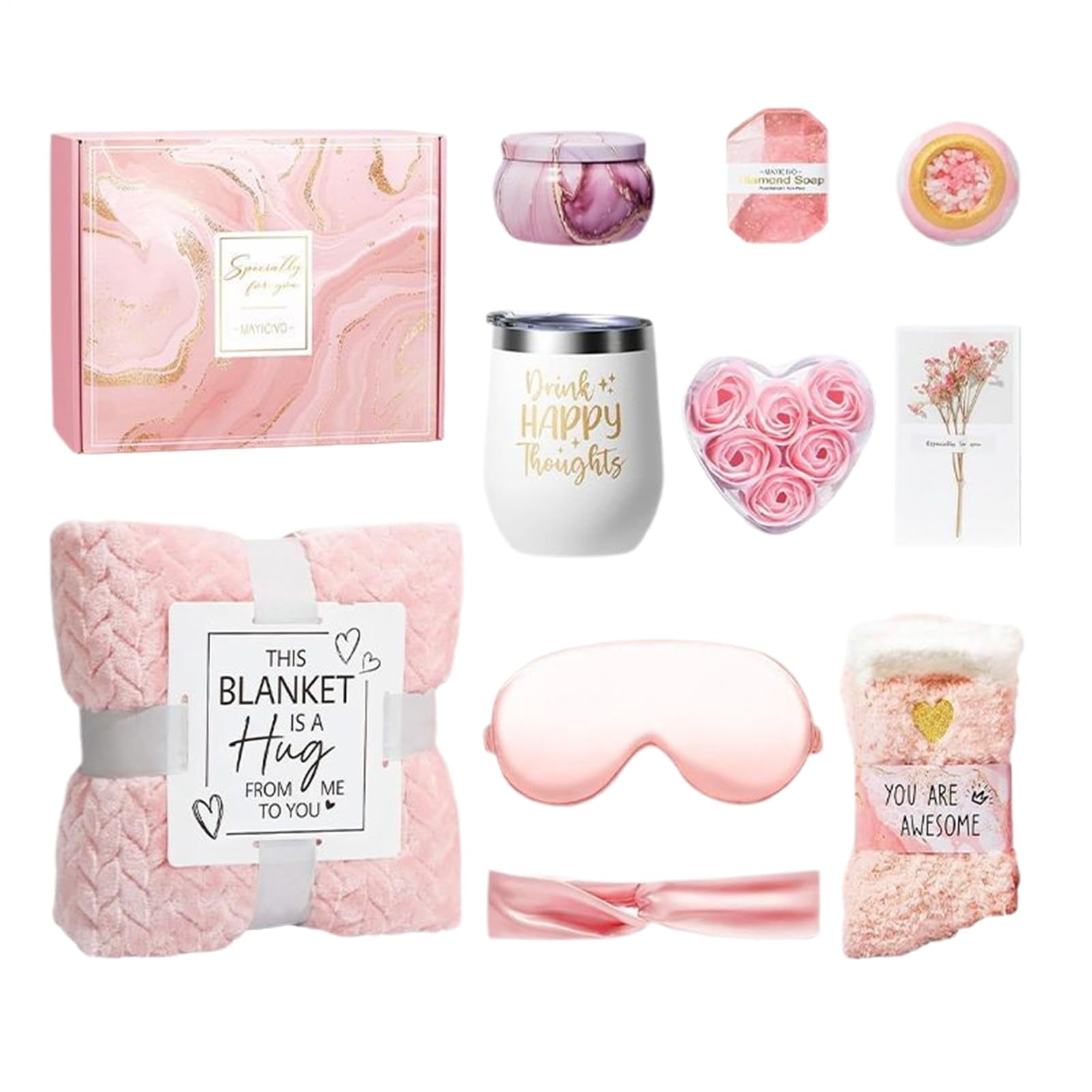 Generisches Körperpflege-Set für Frauen – komplettes Spa Beauty Set mit | Lotionen, Badezusätzen, Duftkerzen, Hand- und Hautpflegezubehör | Perfekt für