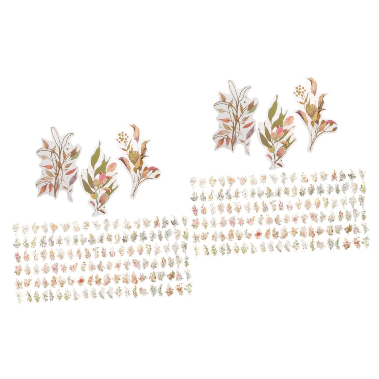 2 Series Pegatinas Holográficas De Plantas Y Flores Para Scrapbooking Decoración De Proyectos Diy Para Álbumes Y Diarios 240 Piezas*2