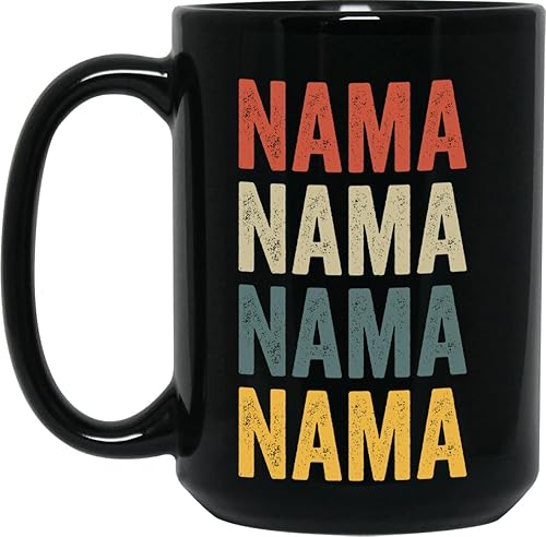 Nama Ceramic Coffee Mug - Nama Gift - Nama Retro Color Mug - Black - 15oz