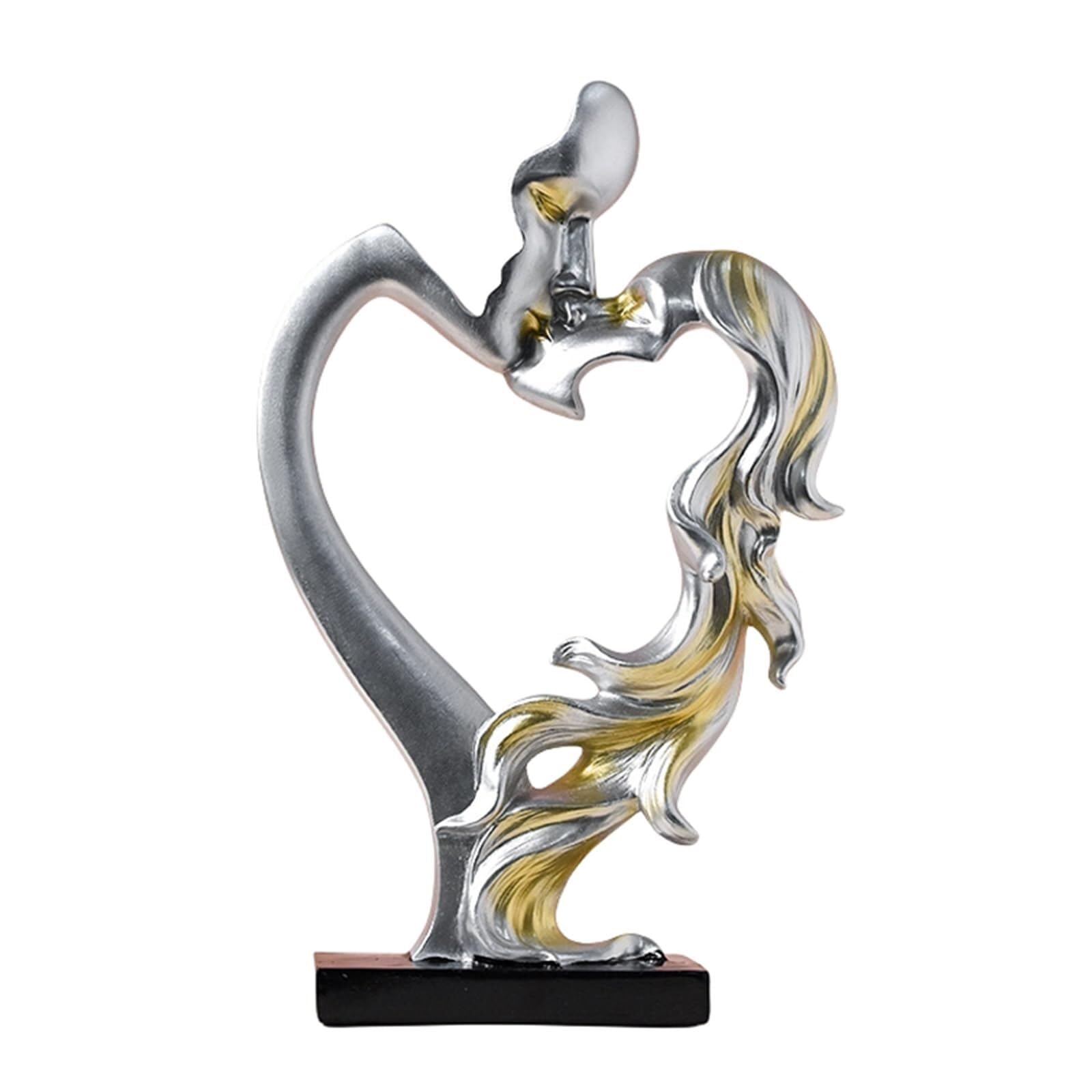 JJJing5 Decor Kissing Couple Statue Romantic Love Sculpture Abstract Art Home Decor Nightstand Accessories(A2)