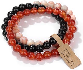 3 PCS Healing Crystal Bracelets for Women 8mm Natural Stone Beaded Stretch Bracelet Amethyst Jewelry Gifts