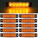 Paquete de 10 luces de ámbar de 1,9 cm, 5 piezas + 5 marcadores de luz roja redondos en miniatura 12 V CC.