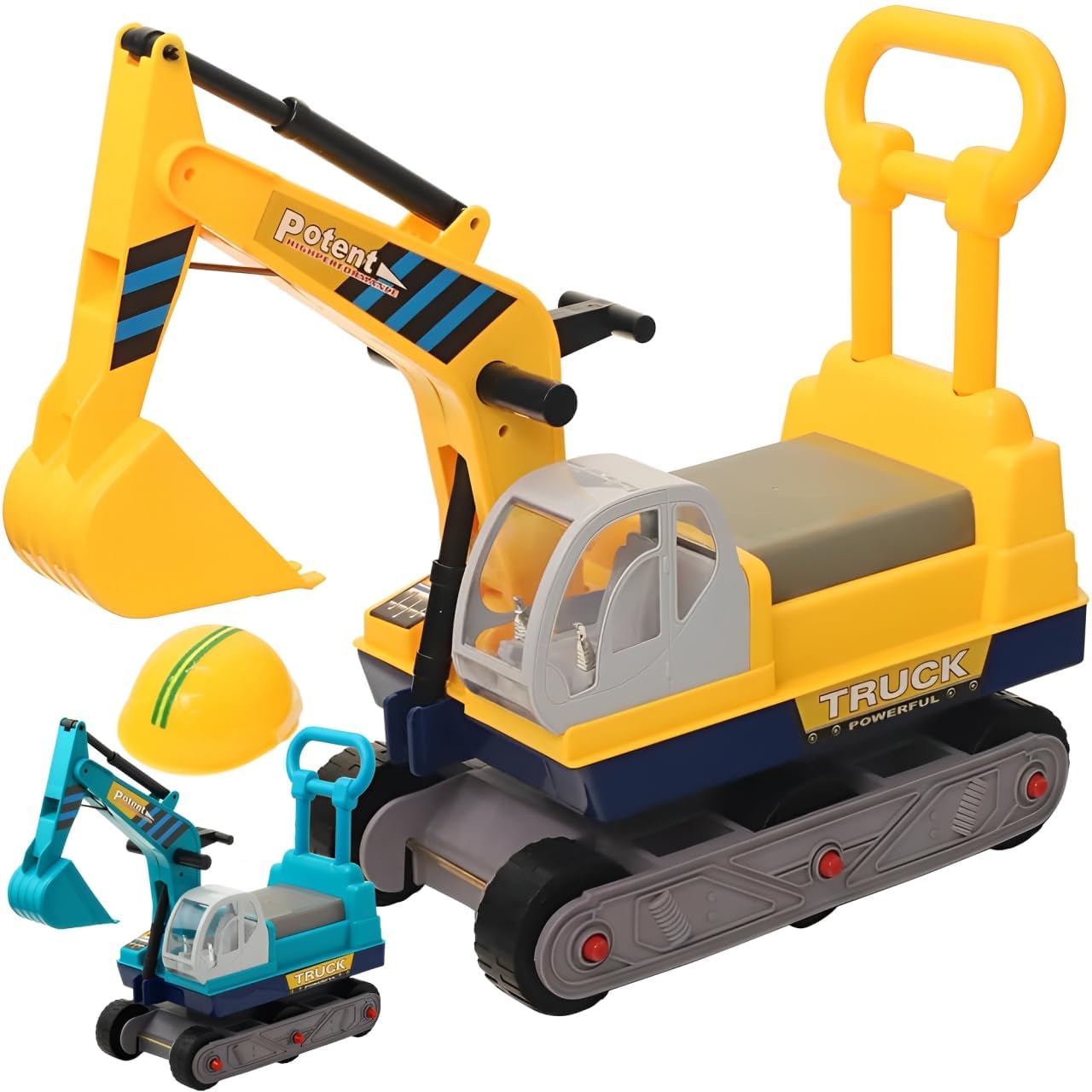 life_mart 子供用足けり乗用ショベルカー アーム駆動 ヘルメット付き