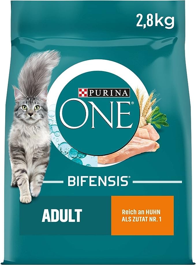 PURINA ONE Bifensis Adult Dry Cat Food, Rich in Chicken, Pack of 3 (3 x 2.8 kg)