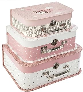 ATMOSPHERA CREATEUR D'INTERIEUR Lote de 3 estuches, conjunto de maletas infantiles, Rosa